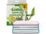 Panni Di Bambù Muxel - 5X Asciugamani Di Bambù Per Il Tè - Panno Per La Pulizia Extra Assorbente - Morbidi Panni Di Bambù Per Lucidare, Asciugare E Pulire - Panni Multiuso Di Bambù Sostenibili