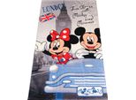 Asciugamano Disney Mickey Minnie Mouse London 70 X 140 Cm, 100% Cotone