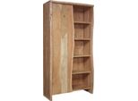 MASSIVMOEBEL24 | Scaffale In Legno Di Acacia 105X45X204 Acacia Naturale Laccato Pure Acacia #710
