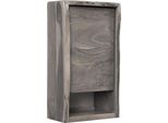 MASSIVMOEBEL24 | Mensola In Legno Di Acacia 40X20X70 Grigio Scuro Laccato Pure Acacia #602
