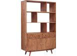 MASSIVMOEBEL24 | Scaffale In Legno Di Acacia 115X42X185 Acacia Naturale Laccato Mosayk #104