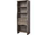 MASSIVMOEBEL24 | Scaffale In Legno Di Acacia 71X45X204 Grigio Scuro Laccato Pure Acacia #409