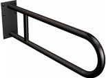 Maniglia Di Sostegno, Senza Barriere, Nera, Maniglia A U, Maniglia Di Sicurezza, Maniglione, Dritta, 60 Cm, Semi-Ovale, Stabile