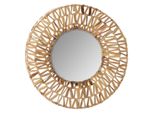 Geflochtener Spiegel - Metall Und Naturfaser D 45 Cm - Atmosphera Interior Designer