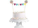 Decorazione Per Torta Generique Happy Birthday Kraft E Blu, Taglia Unica