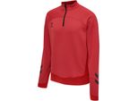 Hummel Lead Pullover Mezza Zip Bambini Rosso Vero 116