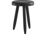Casa Padrino Sgabello Nero Ø 31 X H. 45 Cm - Sgabello In Legno Massello - Sgabello Rotondo In Legno Mindi - Mobili