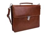 Leonhard Heyden Pelle Cartella Borsa A Tracolla Con Scomparto Per Laptop Cambridge Briefcase 1 Compartment Cognac Marrone