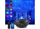 Rosnek Led Proiettore Cielo Stellato Lampada Galassia 21 Modalità Di Luce Effetto Onda D'acqua Luce Notturna Altoparlante Bluetooth