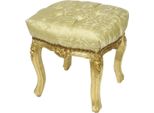 Casa Padrino Sgabello Barocco Motivo Oro / Oro 45 X 40 X H. 35 Cm - Sgabello Barocco Fatto A Mano Con Pietre Scintillanti - Mobili In Stile Barocco