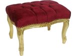 Casa Padrino Sgabello Barocco Rosso Bordeaux / Oro 50 X 40 X H. 35 Cm - Sgabello Barocco Fatto A Mano Con Pietre Scintillanti - Mobili In Stile Barocco