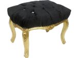 Casa Padrino Sgabello Barocco Nero/Oro 50 X 40 X H. 35 Cm - Sgabello Barocco Fatto A Mano Con Pietre Scintillanti - Mobili In Stile Barocco