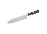 Stubai Coltello Santoku Forgiato Di Alta Qualità | 180 Mm | Coltello Da Cucina In Acciaio Inox Per Tagliare Carne, Pollame, Verdure, Frutta E Alimenti, Lavabile In Lavastoviglie, Manico Nero