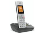 Gigaset E390A Schnurloses Telefon mit Anrufbeantworter silber-schwarz