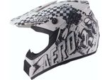 Casco Cross Casco Per Bambini Moto Motocross Scheletro Bianco Nero Opaco Taglia L