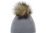 EisbäR Nalin Lux Berretto Di Cristallo Da Donna Con Pompon, Taglia:Unica, Colore:Blu