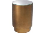 Casa Padrino Tavolino In Ottone Antico Ø 40 X H. 56,5 Cm - Tavolino Rotondo In Acciaio Con Piano In Vetro - Mobili Soggiorno - Mobili