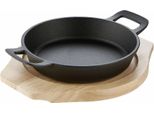 Schulte-Ufer Rustika Mini Padella Con Tagliere, Padella Piccola, Padella, Ghisa, Nero, 18 Cm, 1686-18 S