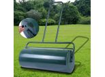 Costway 48L Rullo Per Prato, Rullo Manuale Largo 60 Cm, Rullo Da Giardino Con Tamburo Per Impieghi Gravosi, Rullo Per Prato Ideale Per Un Prato Piatto E Morbido Verde