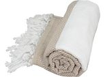 A&R AR056 | Asciugamano Hamamzz® Marmaris De Luxe - 100 X 180 Cm - Colore: Sabbia/Bianco - Dimensioni: 100 X 180 Cm