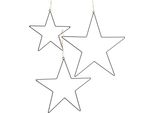 Set Di 3 Stelle Di Ferro Da Appendere - 1X 30 Cm, 1X 40 Cm, 1X 50 Cm