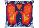 Cuscino A Punto Croce Rto "Mittens"" CU012, Schema Contato, 40X40 Cm"
