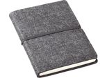 Taccuino "Felt"" - Taccuino Moderno Con Copertina In Feltro, Elastico E 80 Pagine A Quadretti - Taccuino Per Appunti Eleganti In Formato Din A5 - Grigio"