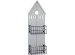 Mensola Sospesa Home In Grigio Con 2 Cestini In Nero