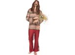 Costume Da Uomo Hippie Anni '60 Color Bordeaux - M / L