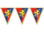 Ghirlanda Medievale Con Stemma Del Leone Giallo-Rosso-Blu 3,7 M - Taglia Unica