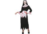 Costume Da Suora Insanguinata Costume Di Halloween Da Donna Nero-Bianco-Rosso - M