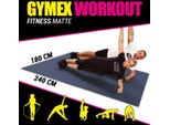 Tappetino Fitness Gymex Xxl, Extra Large, Arrotolabile, Per Yoga, Sport E Fitness 240X180Cm Grigio