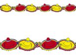 Ghirlanda Sombrero Decorazione Festa Giallo-Rosso 3M - Taglia Unica