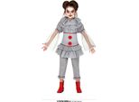 Clown Horror Halloween Costume Bambini Vintage Circo Spaventoso Festa Grigio Rosso, Taglia: 128/134 Colore: Bianco