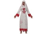 Halloween Costume Da Suora Spaventoso Horror Monaco Effetto Schizzi Di Sangue Abito Gotico, Taglia: 38 - 40 (M) Colore: Bianco