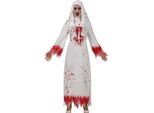 Halloween Costume Da Suora Spaventoso Horror Monaco Effetto Schizzi Di Sangue Vestito Gotico, Taglia: 42 - 44 (L) Colore: Bianco