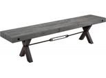 Casa Padrino Panca Di Design Industriale Grigio / Nero 170 X 40 X H. 45 Cm - Panca In Legno Massiccio Con Struttura In Metallo Verniciato A Polvere - Mobili Di Design Industriale