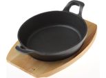 Mini Padella In Ghisa All'grill Con Manico E Sottopentola 18 Cm Nero