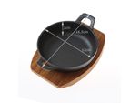Teglia In Ghisa E Sottopentola In Legno 12 Cm Nero All'grill All'grill