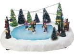 Pista Di Pattinaggio A Led Per Il Villaggio Di Natale - 32 X 24 Cm - Decorazione Da Tavolo Illuminata Con Figure In Movimento