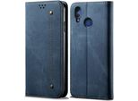 Custodia Huawei Honor 8X, Laimtop Denim Pelle Portafoglio Chiusura Magnetica Flip Bookstyle Custodia Protettiva Con Funzione Stand Per Huawei Honor 8X Blu