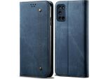 Custodia Oppo A52, Laimtop Denim Pelle Portafoglio Chiusura Magnetica Custodia Flip Bookstyle Con Stand Per Oppo A52 / A72 / A92 Oppo A52 / A72 / A92 Blu