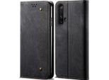 Oppo Realme X50 Custodia, Laimtop Denim Pelle Portafoglio Chiusura Magnetica Flip Bookstyle Custodia Protettiva Con Stand Per Oppo Realme X50 Oppo Realme X50 Nero