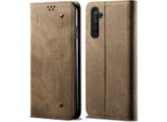 Oppo Realme 6 Pro Case, Laimtop Denim Pelle Portafoglio Chiusura Magnetica Flip Bookstyle Custodia Protettiva Con Funzione Stand Per Oppo Realme 6 Pro Oppo Realme 6 Pro Khaki