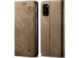 Huawei Honor 30 Case, Laimtop Denim Pelle Portafoglio Chiusura Magnetica Flip Bookstyle Custodia Protettiva Con Funzione Stand Per Huawei Honor 30 Huawei Honor 30 Khaki