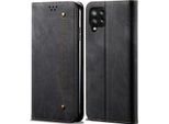 Custodia Galaxy A42 5G, Laimtop Denim Pelle Portafoglio Chiusura Magnetica Custodia Flip Bookstyle Con Funzione Stand Per Samsung Galaxy A42 5G Nero