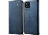 Custodia Galaxy A42 5G, Laimtop Denim Pelle Portafoglio Chiusura Magnetica Flip Bookstyle Custodia Protettiva Con Funzione Stand Per Samsung Galaxy A42 5G Blu