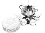 Ribelli Fondue Set 28 Pcs Set Per Fonduta, Acciaio Inox, Diametro 16 Cm - B-Buono Molto Buono
