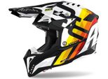 Casco Motocross Airoh Aviator 3 Rainbow Carbon, Bianco, S (55/56)