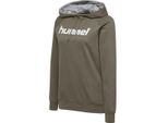 Hummel Go Cotone Logo Felpa Con Cappuccio Donna, Verde, Xs